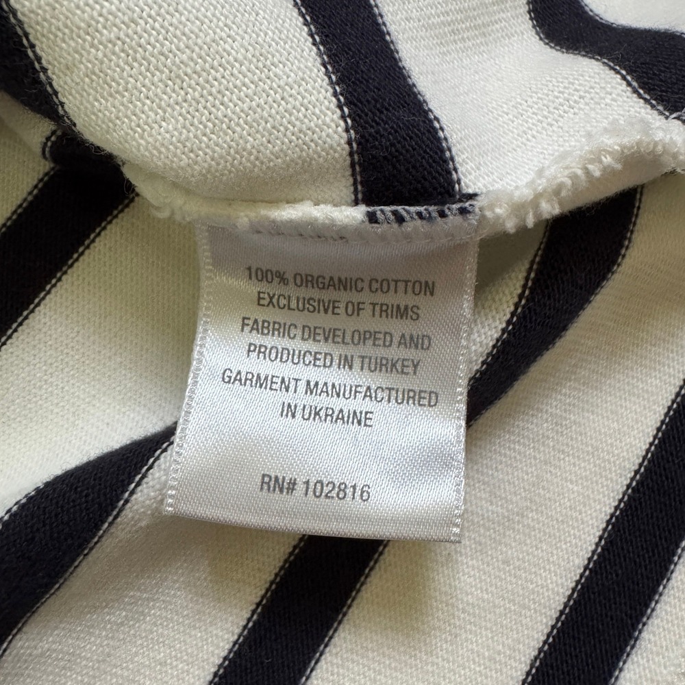 Garnet Hill Bijou Button Back Nautical Dress XS Navy Stripe Organic Cotton - Picture 4 of 6